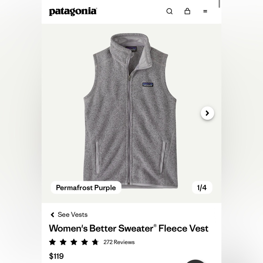 Patagonia women’s fleece vest